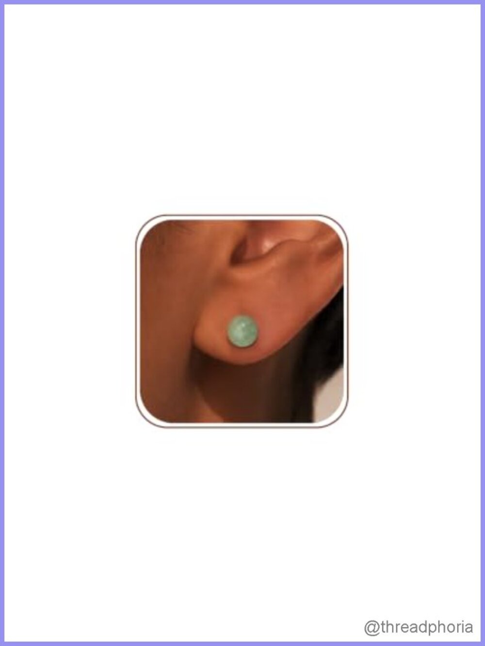 Jade Stud Earrings 925 Sterling Silver Hypoallergenic Minimalist